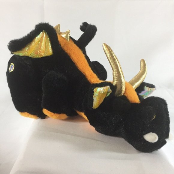 Webkinz LAVA DRAGON HM463 Black Gold Ganz Plush  USED Code - Picture 4 of 5